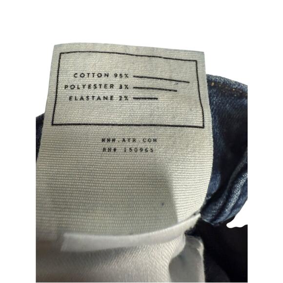 AYR The Super Straight Leg Vroom Vroom Dark Blue High Rise Denim Jeans Size 25 - Picture 7 of 9